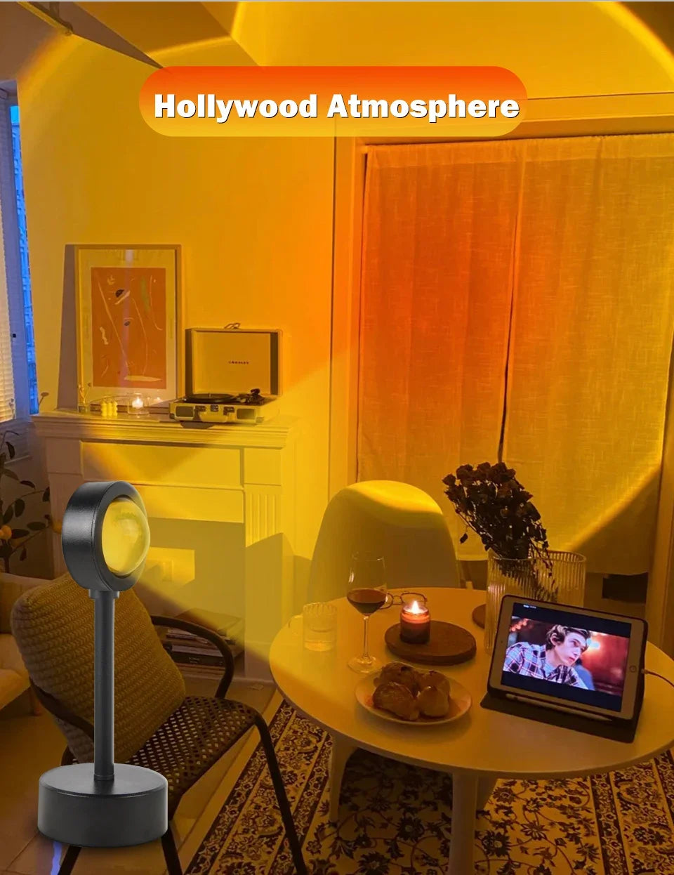 Lámpara LED de luz cálida, tu habitación se convierte en un espacio acogedor, ideal para relajarte, tomar fotos o disfrutar del momento.