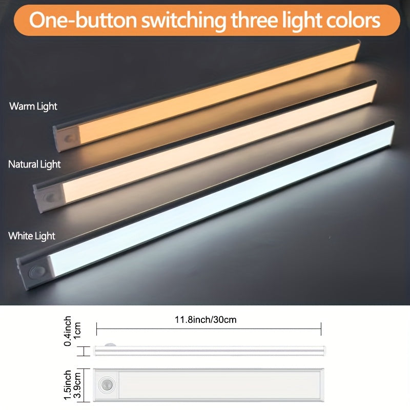 🌙💡Luz LED con Sensor de Movimiento| 3 Tonos de Luz + Recargable 🔄 🌙