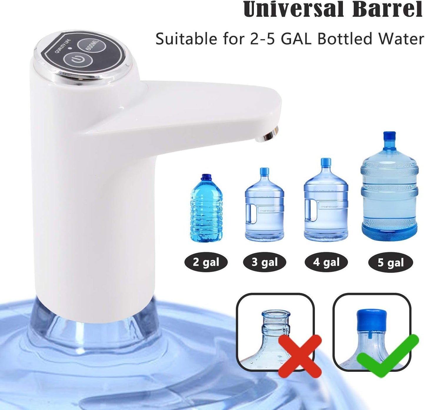 ¡Recarga y Disfruta! Dispensador Eléctrico para Garrafones 2-5 Gal USB 🔋💧