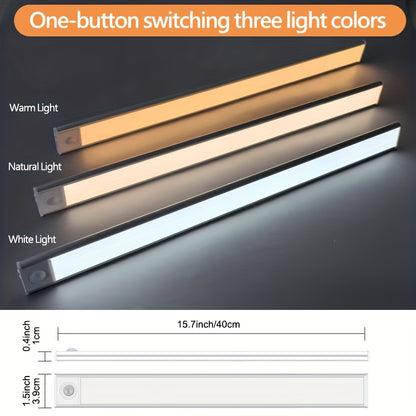 🌙💡Luz LED con Sensor de Movimiento| 3 Tonos de Luz + Recargable 🔄 🌙