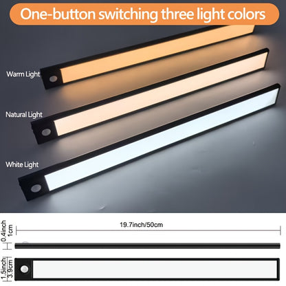 🌙💡Luz LED con Sensor de Movimiento| 3 Tonos de Luz + Recargable 🔄 🌙