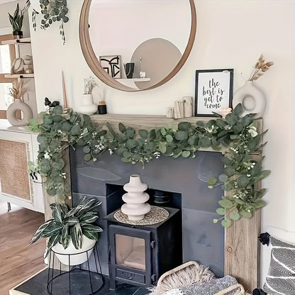 Guirnalda de Eucalipto Artificial Plateado – Toque Natural y Chic para Tu Hogar y Eventos 🌿✨