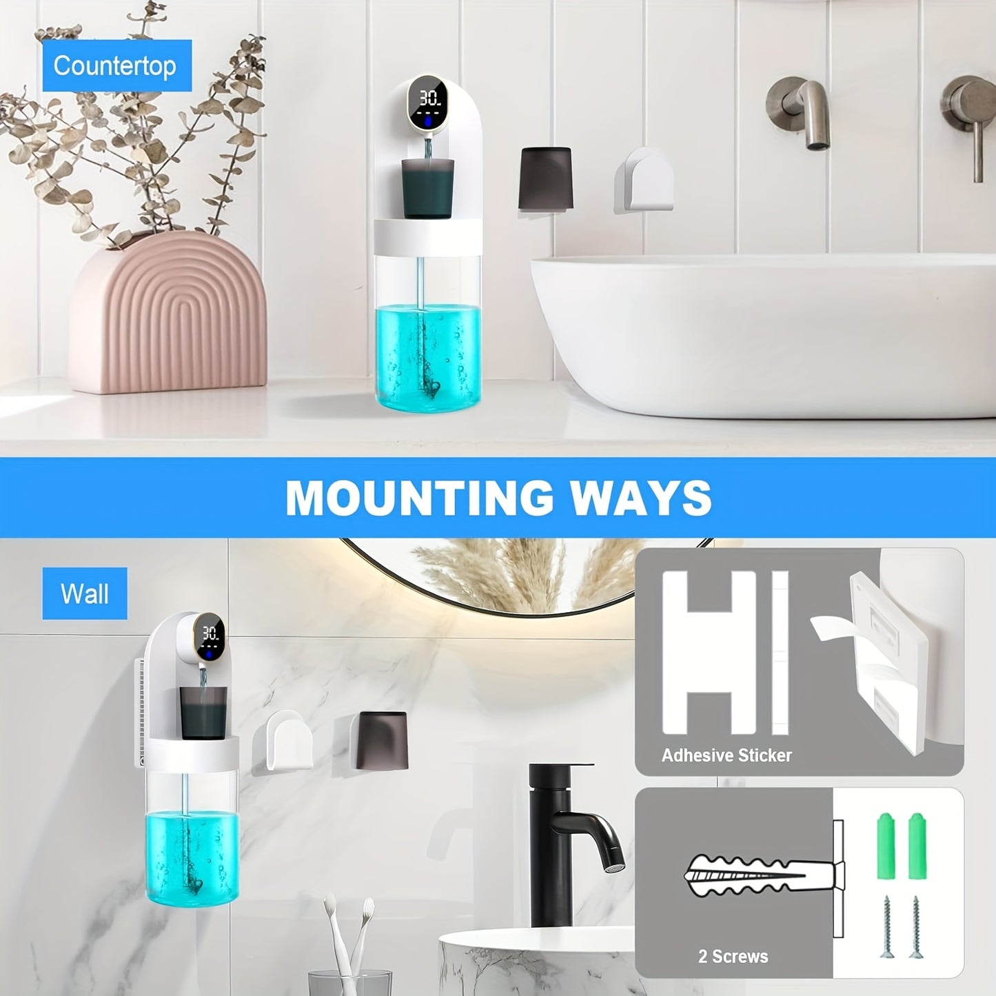 🪥 SmartTouch – Dispensador Automático de Enjuague Bucal 💧
4 Modos Ajustables ⚙️ | Depósito Transparente 600 ml 🥂 con Vasos Magnéticos | Diseño Antigoteo & Higiénico 🛡 | Organizador Moderno de Baño en B