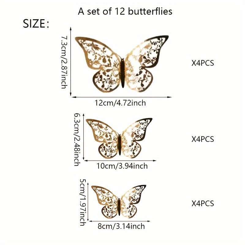 Set 12 Mariposas 3D Adhesivas – Decora y Transforma Tus Paredes con Magia 🦋✨