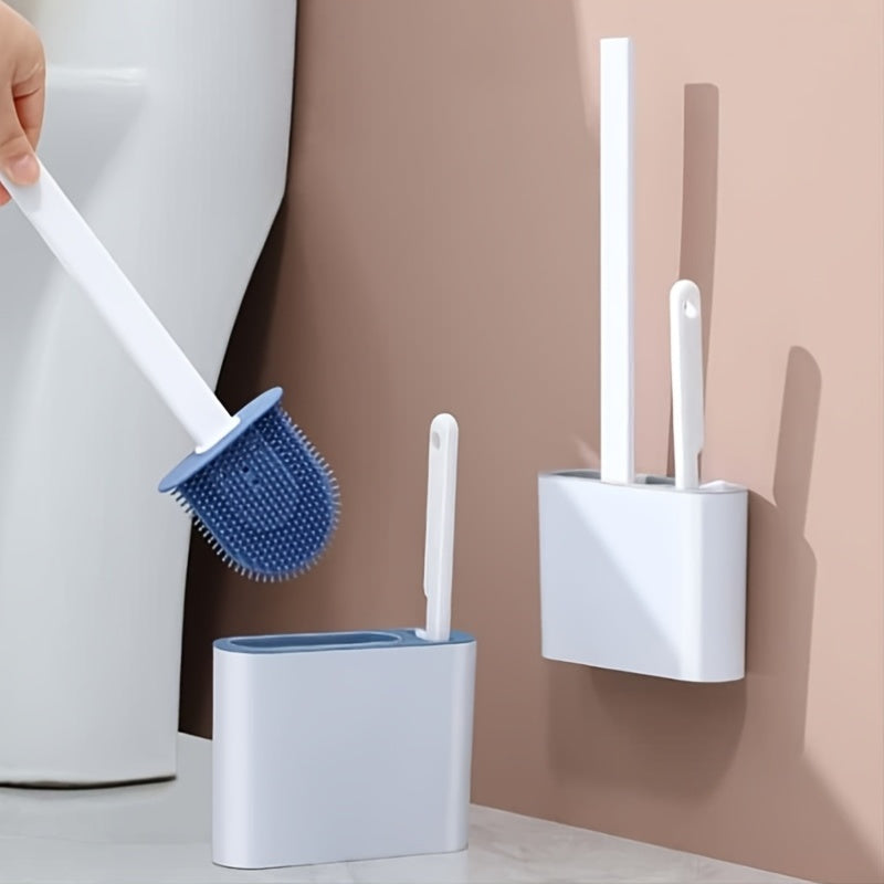 Cepillo de Silicona para Baño con Soporte de Pared – Limpieza Fácil y Estilo Minimalista 🖤🚿