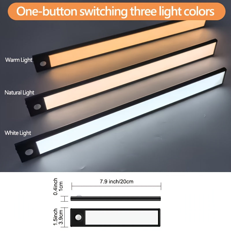 🌙💡Luz LED con Sensor de Movimiento| 3 Tonos de Luz + Recargable 🔄 🌙
