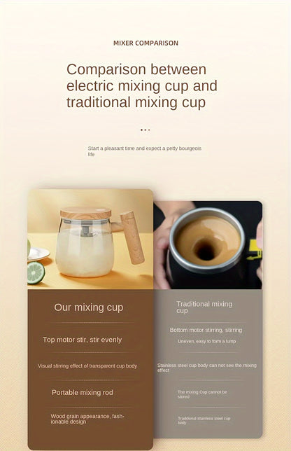 ☕ Taza Mezcladora Automática – Ideal para Café, Leche o Proteína, Taza Recargable 🔋 con Mezclador