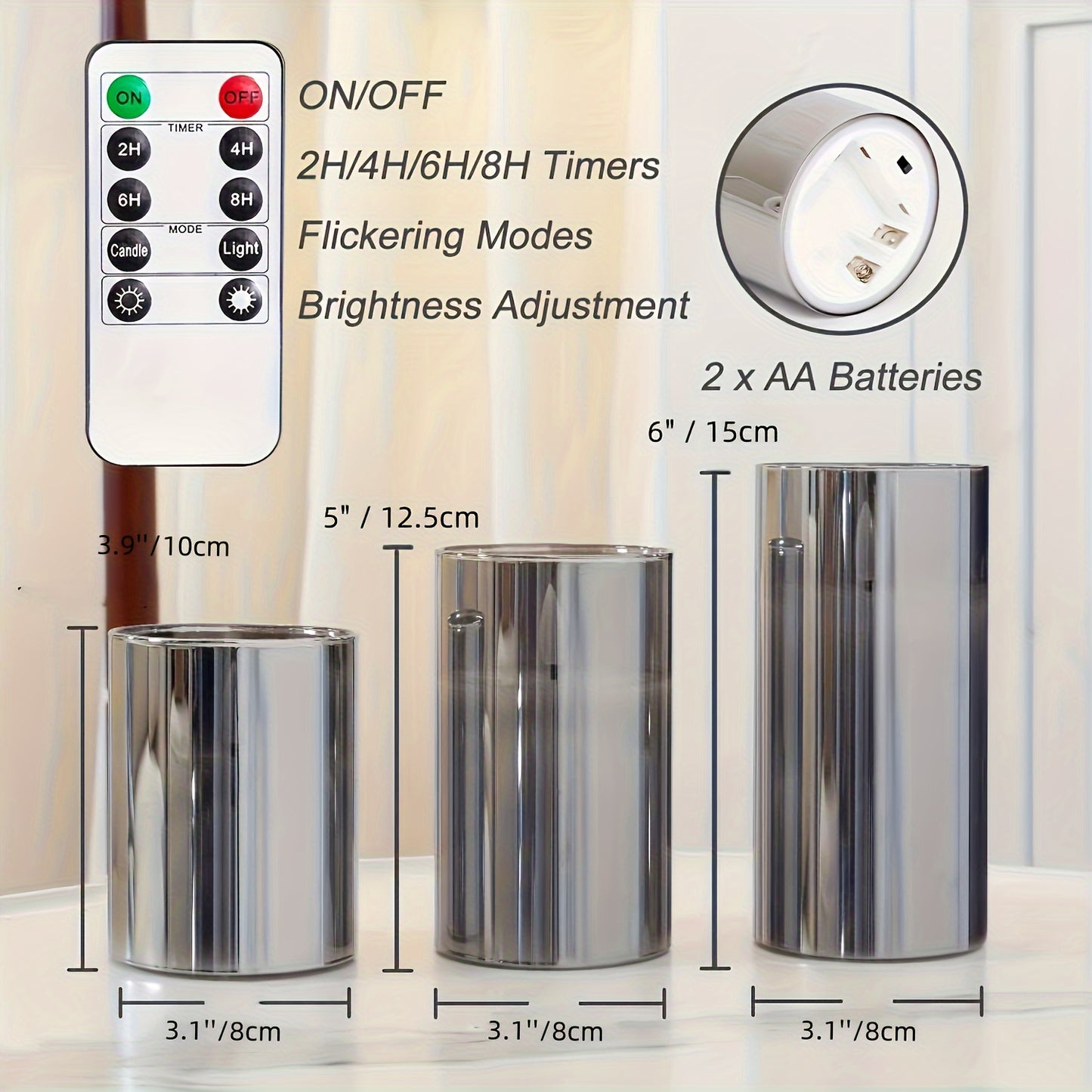 Set 3 Velas LED sin Llama con Control Remoto – Ambiente Romántico sin Complicaciones 🕯️💖
