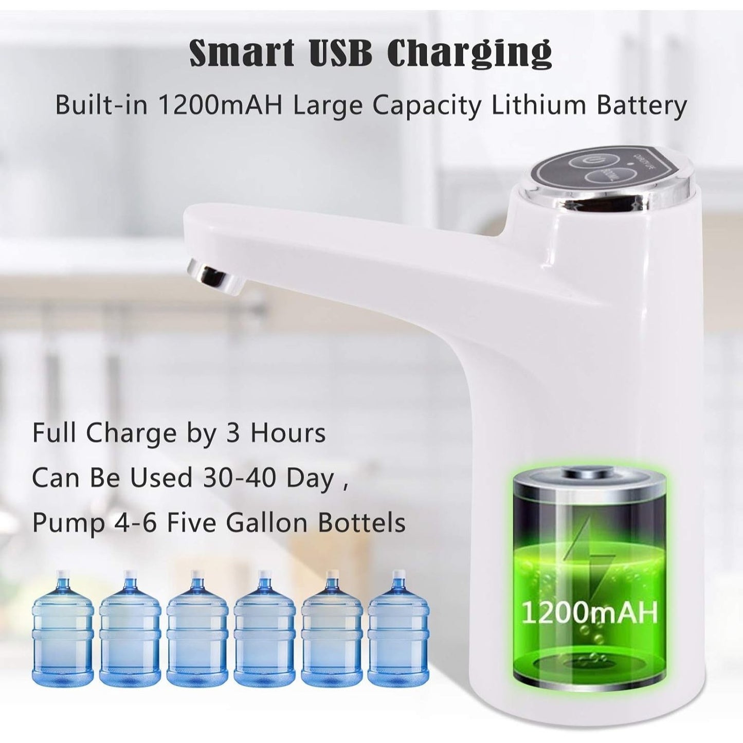 ¡Recarga y Disfruta! Dispensador Eléctrico para Garrafones 2-5 Gal USB 🔋💧