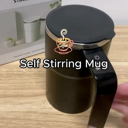 NIJ Electric Mixing Cup with One-Touch Automatic Mixing, USB-Rechargeable Coffee Mug with Lithium-Polymer Battery, Portable Cup for Home, Office, Travel - Ideal Gift for Coffee & Cocoa Lovers (Compatible with Milk, Cocoa, Sha