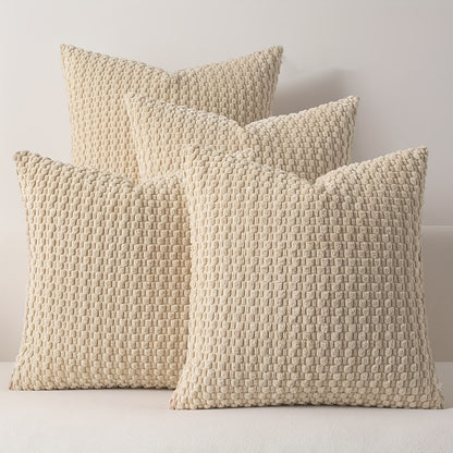 Set de 4 Fundas de Cojín de Terciopelo Doble Cara – Elegancia y Comodidad para Tu Sala o Recámara 🛋️💖