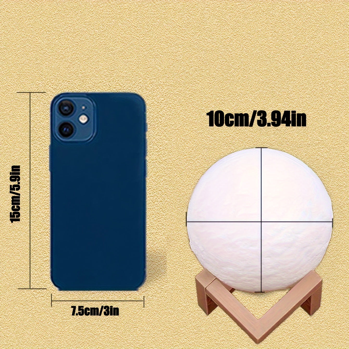 🌕 Lámpara Luna 3D con Base de Madera – Crea Ambientes Mágicos en tu Habitación ✨