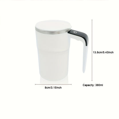 NIJ Electric Mixing Cup with One-Touch Automatic Mixing, USB-Rechargeable Coffee Mug with Lithium-Polymer Battery, Portable Cup for Home, Office, Travel - Ideal Gift for Coffee & Cocoa Lovers (Compatible with Milk, Cocoa, Sha