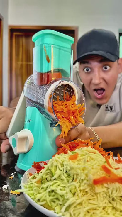 🥕🔪 Cortador Rotatorio Frutas y Verduras | Ralla, rebana y pica fácil ✨